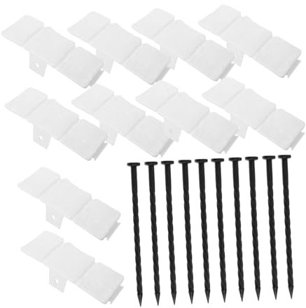 ibasenice 10pièces Bordure De Jardin Plastique avec Clous Décorative Aspect Pierre Réaliste pour De Fleurs Et Allées De Jardin Lot