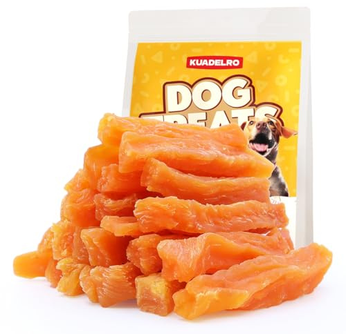 KUADELRO Healthy Sweet Potato Dog Treats, Soft and Low Fat Dog Training Treats for Small Medium Dogs and Large Breed, Single Ingredient Chews Snacks 10.58oz/25-30pcs