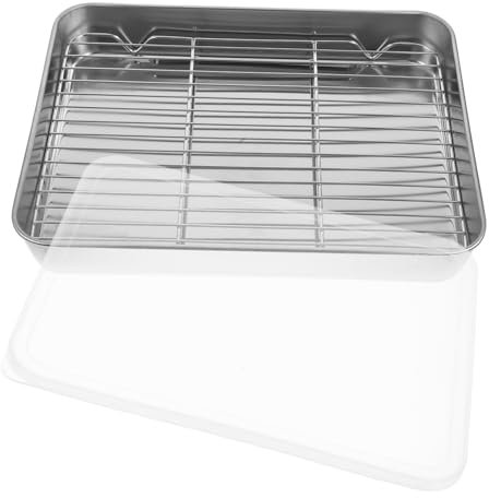 OUNONA Cuisson Plate Rectangulaire Avec Plateau Pour Assiette à Nourriture Et Accessoire De Rôtissage Pour Plat De Cuisson