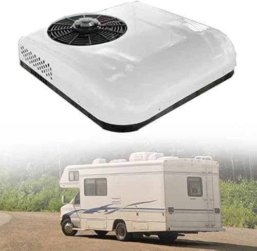 JLDZEBD 12V/24V DC aire acondicionado, Aire Acondicionado para Caravana, Refrigerante Añadido, para MonovolúMenes, Camionetas, Autocaravanas,blanca,12v