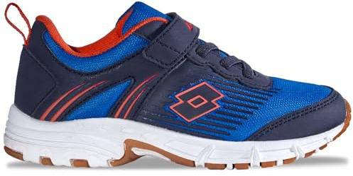 Lotto Hatush K Unisex Kids, Scarpe da Ginnastica, Navy Arancio, 35 EU