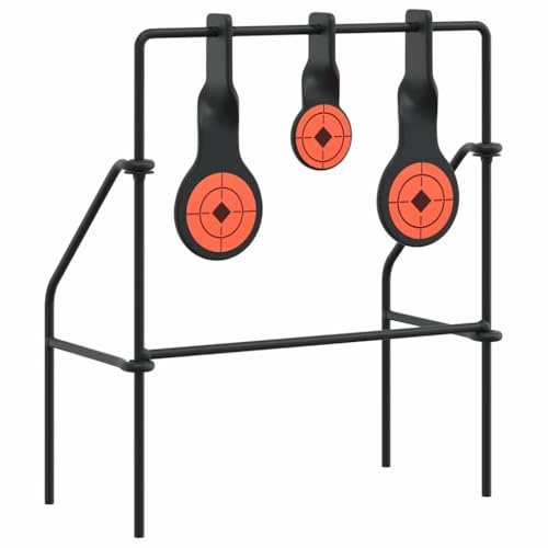 vidaXL Återställande Mål Svart 26 x 13 x 31 cm Stål, Skjutmål, automatisk utrustning, utomhus, perfekt för exakt träning