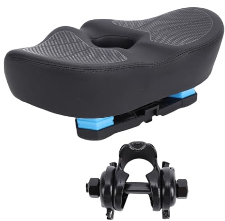Fabater Siège de Vélo surdimensionné sans Nez, Selle de Vélo en Mousse à Mémoire de Forme Confortable et Imperméable, Coussin de Siège Extra Large pour Hommes et Femmes