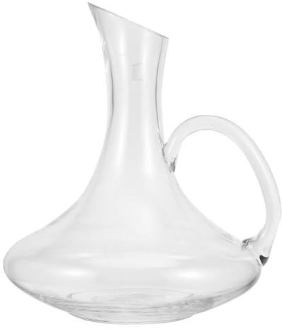 Homoyoyo Weindekanter Mit Griff Transparente Glaskaraffe 1500 ml Für Rotwein Und Weißwein Leichtes Ausgießen Und Servieren Für Küche Tisch Familie Und Freunde