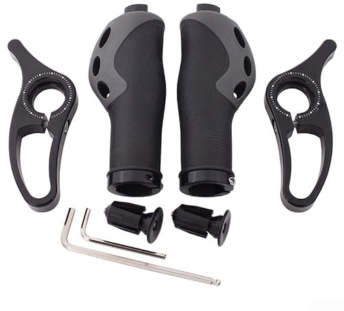 Zeroupshop Set di impugnature ergonomiche per mountain bike con accessori in lega a forma di corno, gomma TPR per il massimo comfort, adatto per manubri standard da 22,2 mm per una maggiore stabilità