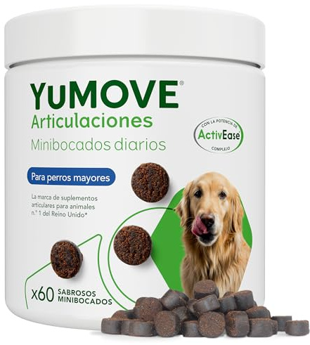 Yumove Condroprotector Perros Sénior +8 Años, 60 Masticables ActivEase | Patente Pendiente, Mejillón Verde 150 mg, Todas las Razas, Respaldo Científico, Recomendado por Veterinarios, Natural Omega-3