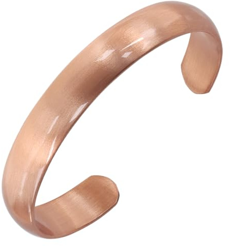 MagEnergy Bracelet en cuivre pour hommes et femmes, 100% cuivre pur, naturel, plein, non revêtu, fabriqué à la main, style tibétain minimaliste intemporel (Modèle large)