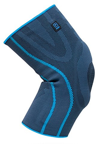 Aqtivo Sport Rodillera elástica con acolchado de silicona y estabilizadores laterales - Disponible en 3 tamaños (L - 41-48 cm)