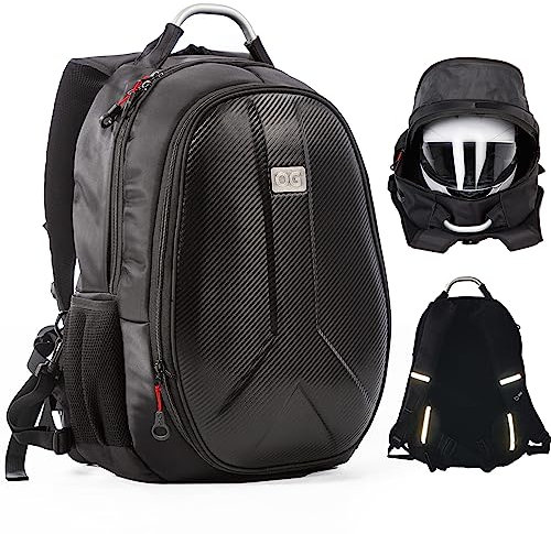 OG Original GetAway Motorrad Rucksack Wasserdicht, Herren, Hartschale, Grosse Kapazität, Erweiterbar 35L/45L, Motorradhelm Tasche, Helmtrageriemen, Anti-Diebstahl, Reflektierend, Laptop