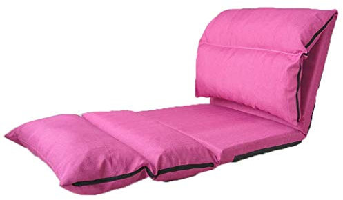 JMTLLLDY Bodenstuhl, Creative Lazy Couch Chair Bay-Fenster Meditationsstuhl Lounge Chair Gepolstertes Bettstuhl Computer-Stuhl, Multi-Color Optional (Color : Rose red)