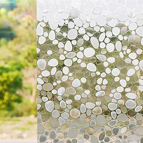 FILMGOO 3D Fensterfolie Fenster Sichtschutzfolie Anti-UV Buntglas Dekorfolie Statisch Haftend Nicht klebend Fensteraufkleber Für Zuhause Badzimmer Büro [45x200 cm]