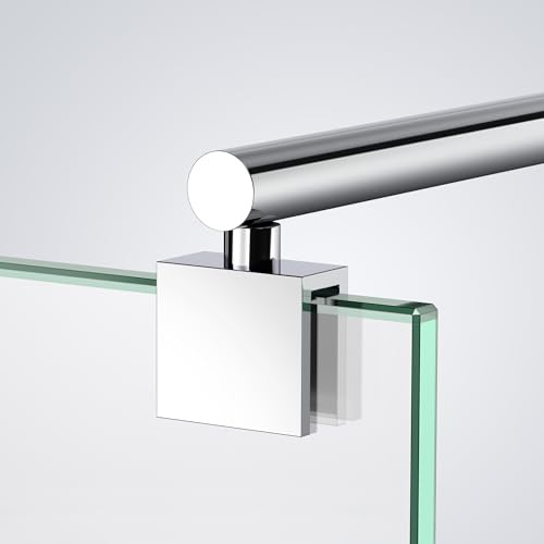Heilmetz Stabilisierungsstange 700-1200 mm für 8/10 mm Glas, 1 Stück | Mit 19 mm Edelstahl Ausziehbare Stabilisator, Glasclip aus Zinklegierung mit 360° Drehung, Stabilisator für Duschwände