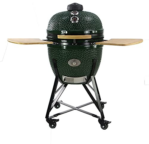 YNNI KAMADO TQTT23LM XL 23 Grill, VERDE LIME, Cippatrice, Bundle, BBQ, Ceramica, Uovo, Fumatore, TQTT23LM