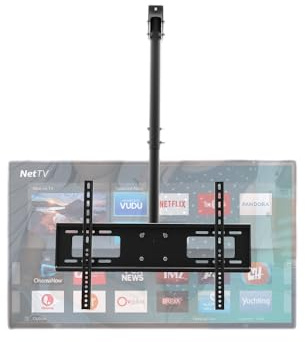 Bonnlo TV Wall Bracket for 32-70 inch Plasma/LCD/LED Screen, Swiveled Arm TV Ceiling Stand Tilt Range 5°to-15°,Max Weight 50Kg VESA 600×400mm