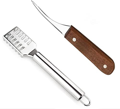 Cuchillo de Escala de Pescado de Acero Inoxidable Cuchillo de Hilo de Camarón de Acero Inoxidable, Raspador de Escala de Pescado de Acero Inoxidable Cuchillo de Camarón de Acero Inoxidable