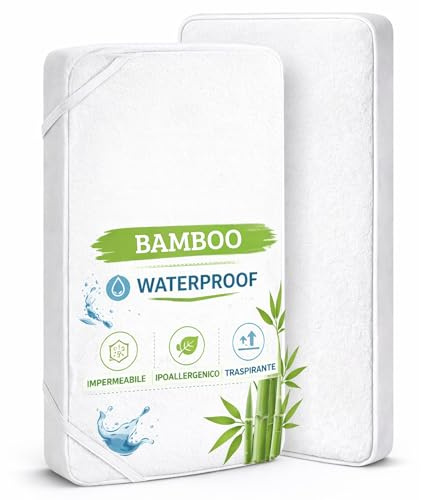 Flyideas Wasserdichter Matratzenschoner Babybett 60x120 cm, 2 STK. Bambus - Matratzenschutz Betteinlage Babybettchen