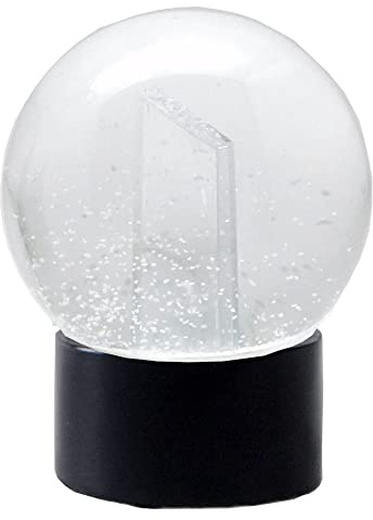 Snowglobe for You 40076 Foto-Schneekugel Glas gefüllt Fotorahmen mit Kunststoffsockel schwarz rund100 mm Durchmesser