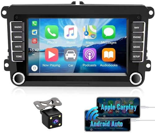 CAMECHO 1+32G Android 13 Car Stereo for VW Polo Golf 5 6 Passat Caddy T5 Tiguan with Wireless Carplay Android Auto, 7 Inch Touch Screen Bluetooth 2Din with Backup Camera Sat Nav WIFI FM RDS HiFi