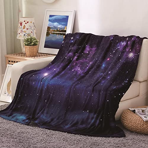Daesar - Mantas de Sofa Suaves,Cobijas de Invierno Cama 90 Cobija Patrón de Cielo Estrellado Manta Franela Cama 80x120cm Manta Sofa Invierno Negro Púrpura