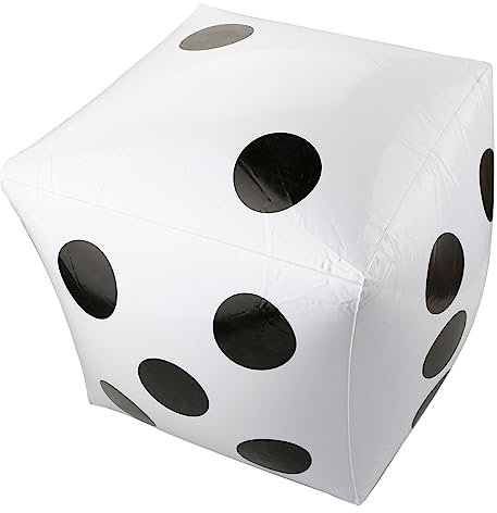 Giant Inflatable Dice, GLADFRESIT 32cm Inflatable Dice Toys for Games Props Pool Party Favors (White)