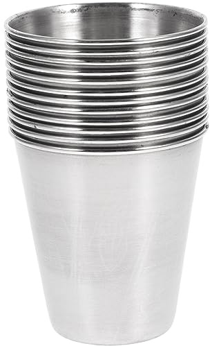 Holibanna 12pcs Stainless Steel Wine Cup Portable Tumbler Reusable Spirits Cup for Home Bar and Outdoor Use for Serving Whisky Vodka and Juice | Graduation Party, Restaurant Kitchen Use, Lightweight Shatterproof Anti-rust Finish