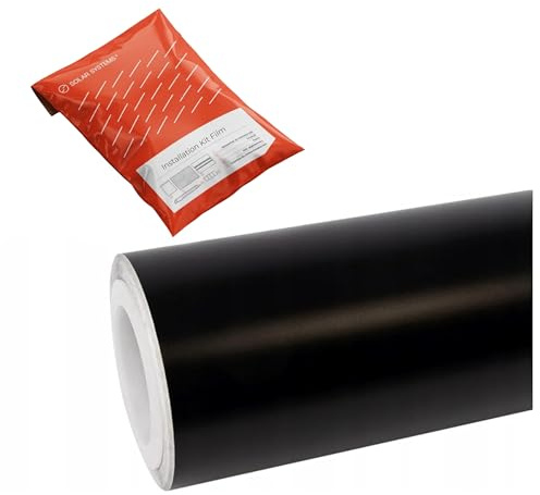 SOLAR SYSTEMS Selbstklebend Schwarz Matt Autofolie - Car Wrapping Folie - Tönungsfolie Auto inklusive Montagezubehör 152x100cm
