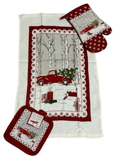 Generico SET TRE PEZZI CUCINA- COMPOSTO DA STROFINACCIO+GUANTONE + PRESINA - MADE IN ITALY - IDEA REGALO - NATALE