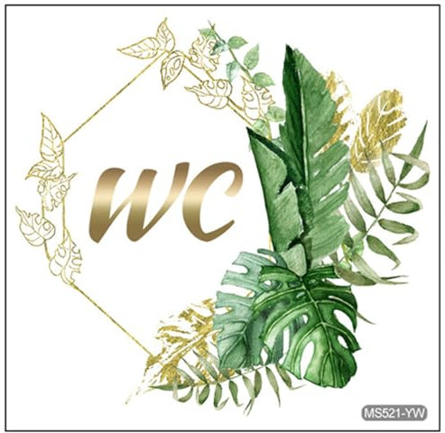 UPKOCH Autocollant Mural Wc Plante Verte DéCoratif Auto-AdhéSif Pour Toilettes Et Salle De Bain, Facile à Installer Et Nettoyer, 30x30cm