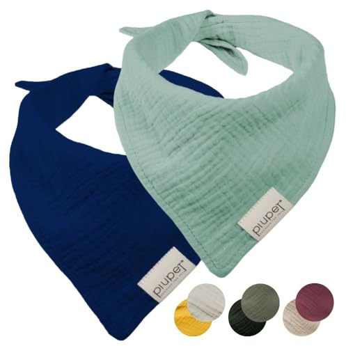 PiuPet® Hundehalstuch I 2er Set Hundehalstücher I Hundehalstuch große Hunde I Halstuch Hund I Stylisches Bandana große & kleine Hunde | Hundebekleidung & Zubehör I Blau/Türkis | (L) 76x53x53cm