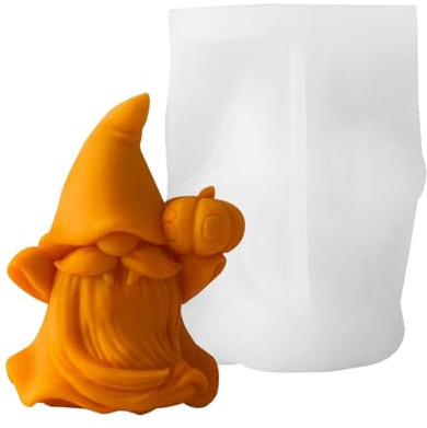 Gnome Silicone Mould - Soap Mold for Dwarf Candles | Craft Supplies, Candle Moulds, Resin Craft Molds for Home Decoration, Garden Statues