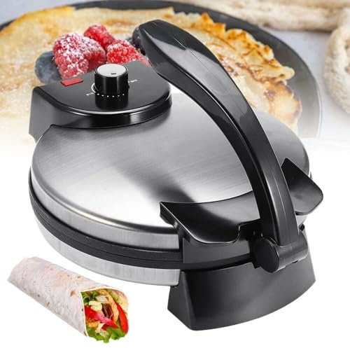 Crêpière électrique 1500 W, crêpière de 10 Pouces, Chauffage Double Face/température réglable/Puissance et lumières prêtes/revêtement antiadhésif, Machine à crêpes Portable Commerciale