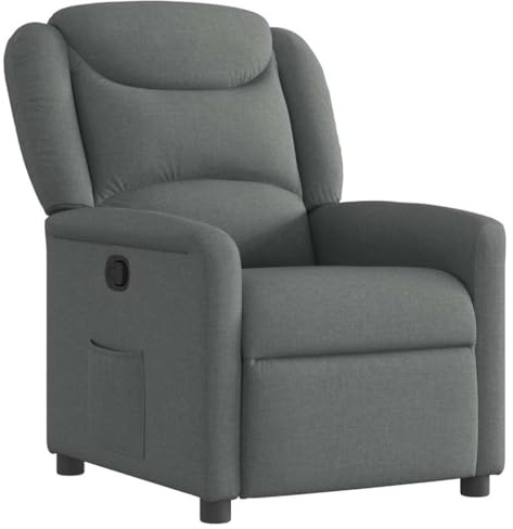 vidaXL Sillón reclinable de Tela Gris Oscuro, Silla reclinable, sillón reclinable para Ancianos, sillón de sofá, sillón, sillón reclinable para TV