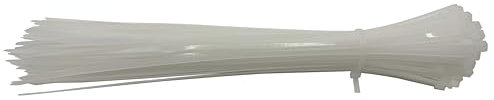Aventurine White Cable Ties, 300mm x 3.6mm, Pack of 100, 12 Premium Nylon Zip Ties, Heavy Duty, Multi-Purpose Plastic Tie Wraps, Secure Self-Locking Mechanism, for Home, Garden, Office and DIY