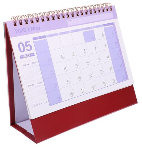 SHOWERORO Mini Tischkalender Retro Monatskalender Mit Spiralbindung Praktischer Aufsteller Für Akademische Und Geschäftliche Planung Für Büro Und Zuhause