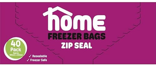Iceland Home Resealable Food Freezer Bags with Slider, Pack of 40