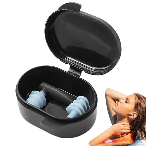 Tapones para los oídos impermeables de silicona para nadar, tapones para los oídos de natación de silicona, tapones para los oídos de 4 capas, diseño impermeable, cómodos tapones para los oídos para