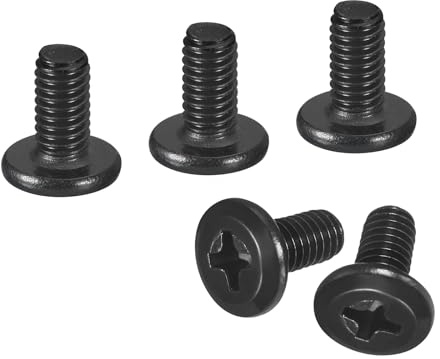 sourcing map 25Pcs M4-0.7 x 8mm Flat Round Head Machine Screws, 304 Stainless Steel Phillips Drive Machine Screw, Full Thread, Black Oxide