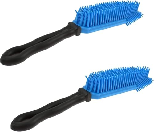 MIXEL Rubber Pet Hair Hand Brush, Easy to Clean, Lightweight, Portable Construction, Ergonomic Handle, Perfect For Home Or Travel, Ideal for Dogs, Cats, (2 Pcs)