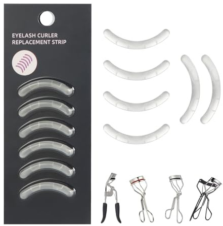 Wimpernzange aus weichem Silikon, kompatibel mit Shiseido, Tweezerman, Revlon, Shu Uemura, Surratt,e.l.f Wimpernzange für Reisen, tragbar, 6 Stück, transparent