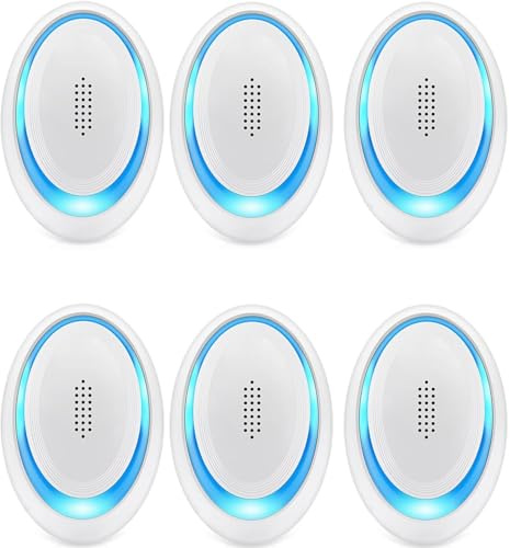 Ultrasonic Pest Repeller(6 Packs), Electronic Mouse Repeller Plug in Bug Repellent for Indoor Pest Control for Mice, Mosquitoes, Spiders, Cockroaches, Ants, Flea, Vermin Harmless to Pets and Human
