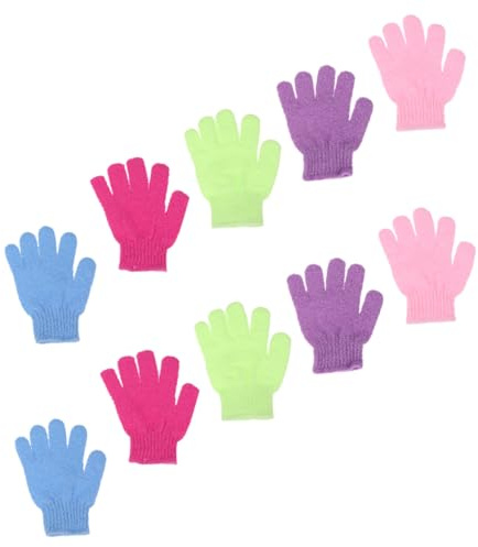 OATIPHO 10 Stück Peeling Duschhandschuhe Aus Nylon Strapazierfähige Körperreiniger Für Nacken Rücken Beine Gemischte Farben Reichhaltiger Schaum Baden Zubehör