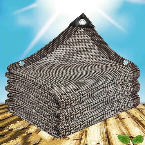 Telo Ombreggiante 3x4 con Occhielli Vela Ombreggiante Impermeabile Tessuto Giardino Serra Tetto Anti-UV 90% Tessuto Ombreggiante Esterno per Esterno Giardino Terrazzo Pergola,brown-5x7m