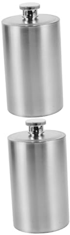 TOPBATHY 2 Pièces Flasque Métallique Portable Acier Inoxydable pour Camping Conteneur à Boissons Étanche avec Capacité Optimale pour Vin et Jus
