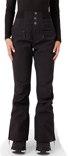 Roxy Damen Skihose Rising High Short - 15k wasserdichte Stretch Schneehose, Skinny Fit, kurze Innennaht, Schwarz, Medium Kurz