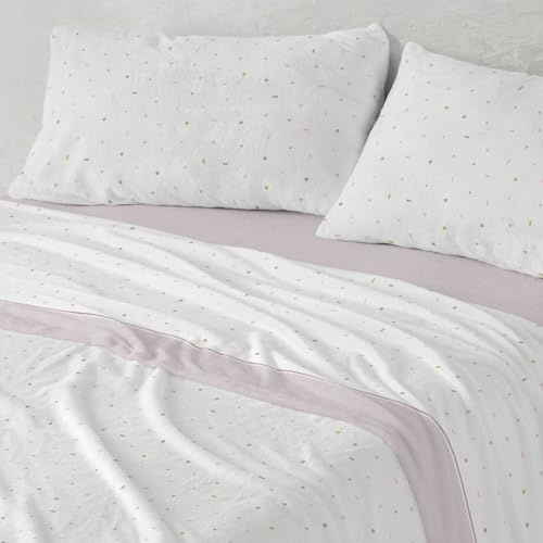 Burrito Blanco | Juego de Sábanas Coralina Invierno Poliéster Cama 90 Nude | 3 Piezas: Bajera, Encimera y Funda Almohada | Sábanas Invierno Cálidas | Tacto Suave | Apto Lavadora