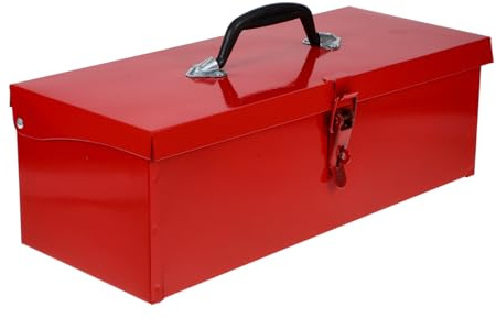 GALPADA Werkzeugkiste Metall Mit Deckel Eisenblech Werkzeugkasten Für Haushalt Tragbare Aufbewahrungsbox Mit Schnalle Und Griff Stoßfester Werkzeug Aufbewahrungskoffer 39.00 X 16.00 X 13.00 Cm