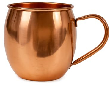 LYFJOY Premium Copper Plain Design Moscow Mule Mug with Copper Handle Drinkware | Serveware Perfect for Cocktails Drinks Hot | Cold Traditional Durable Classic Home Gifts 550ml (Pack of 1)