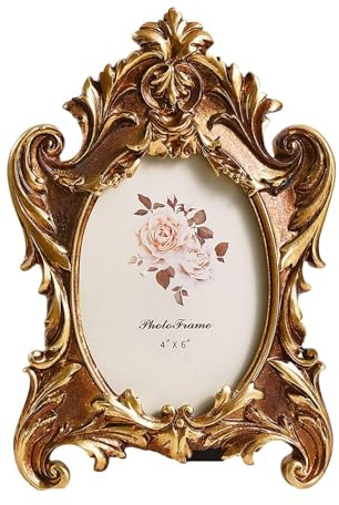 Marco de fotos vintage en relieve de 7.48 x 10.63 pulgadas, soporte de exhibición de resina para manualidades y decoración de oficina en casa