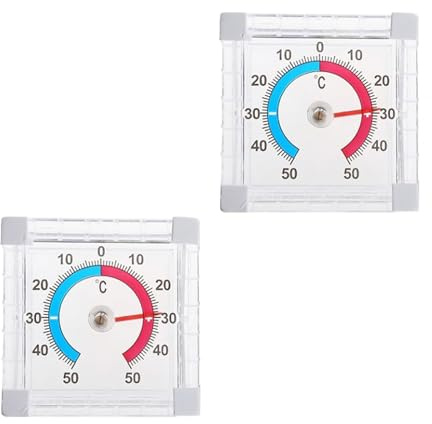 COZERI 2PCS Window Thermometer - Weatherproof Outside Self-Adhesive Outdoor Thermometer for Garden, Home, Courtyard，Animal Breeding Farm, Temperature Check Observation Tools