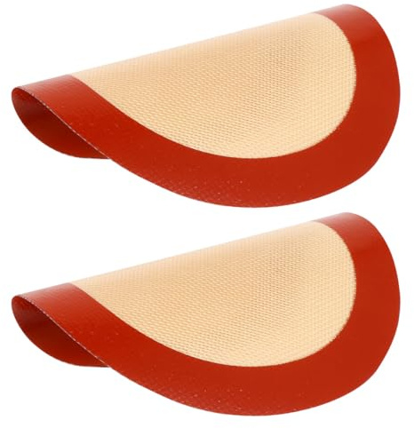DIYEAH Lot de 2 Tapis de Cuisson Ronds en Silicone 20 CM Résistants à la Chaleur Antiadhésifs et Compatibles Micro-Ondes pour Pâtisserie Four et Airfryer Usage Multifonctionnel la